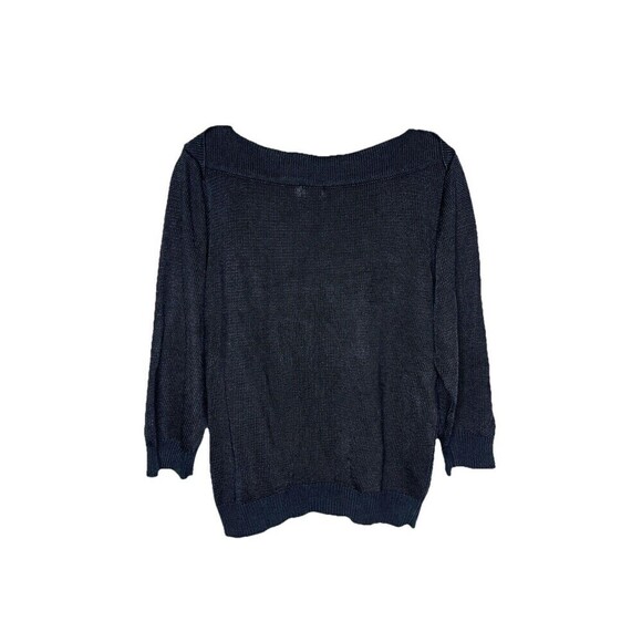 Yves de Valere Black Knit Sweater Vintage Women Fabric‎ Knot Embellish EU 40 - Picture 2 of 9